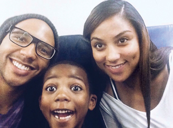 Family selfies are always fun! Rayvon, his sister Chantel, and her son CJ.