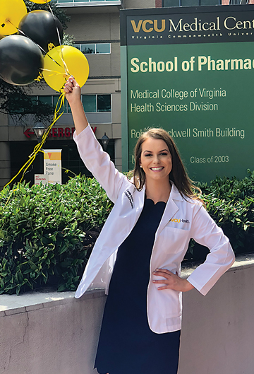 Pharmacy student and Miss America Camille Schrier celebrates White Coat Day at VCU.
