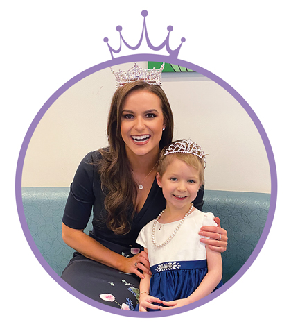 Miss America Camille Schrier poses with a young fan at the Children’s Hospital of Richmond at VCU.