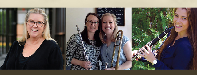 Music and Medicine orchestra members: (from left) Jane Kiser is a pharmacist; Neil Budinger and Rachel Artman are community members and occupational therapists; Tatiana McIntryre is a fourth-year medical student at VCU School of Medicine.