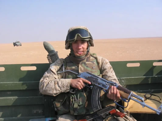 Karl Linn was an expert in weaponry. He is seen here in Iraq as part of 4th Combat Engineer Battalion, Charlie Company.