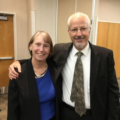 Kim Keith, M.D., with Harry Kraus, M.D., her former VCU School of Medicine classmate.